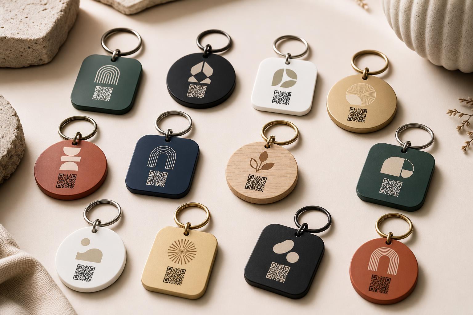 Collection de porte-clés NFC personnalisés PrintyGo, fabriqués à Nîmes